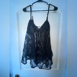 Black lace lingerie slip